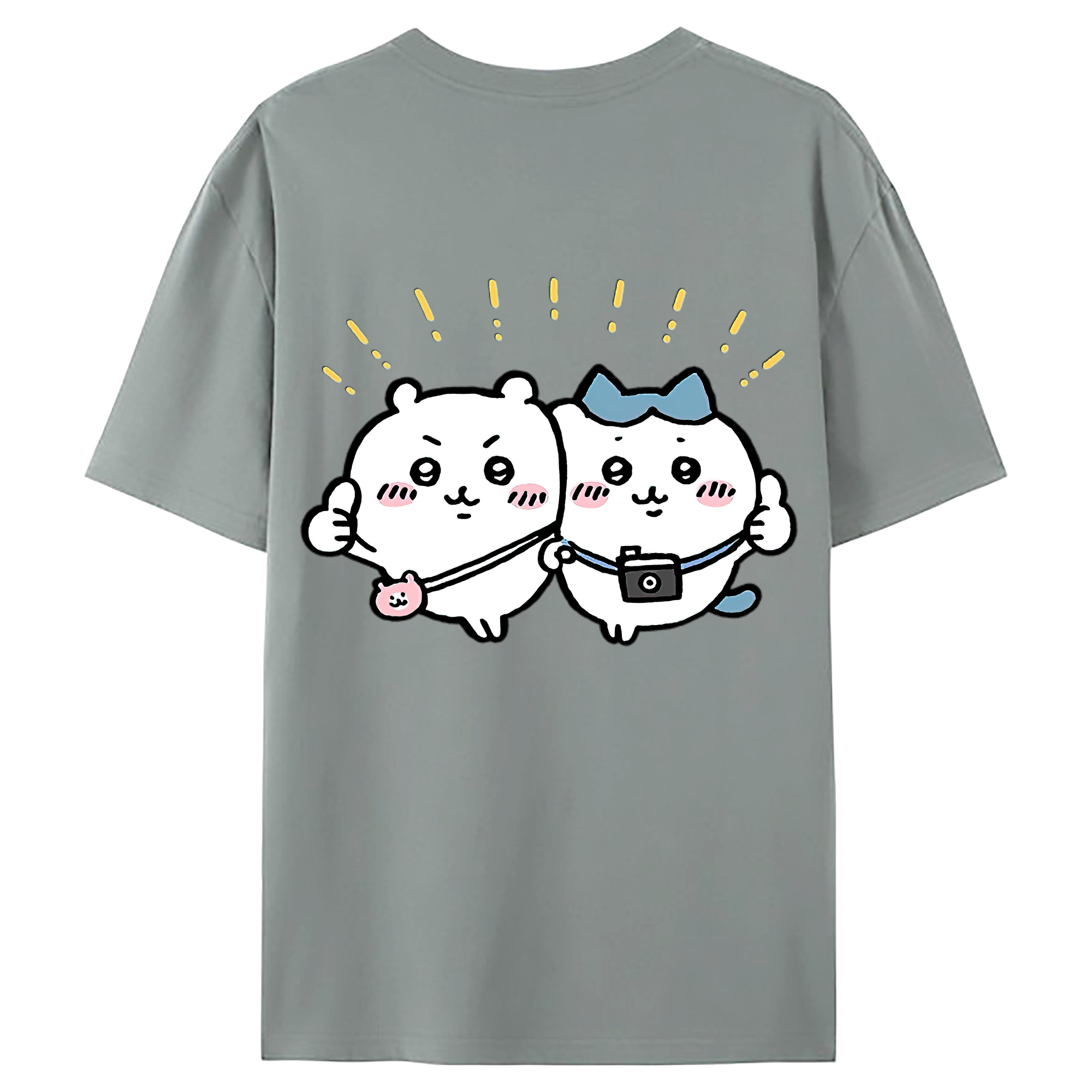 （画像用） ちいかわ ちいかわ Chii-kawa chiikawa 綿100％ メンズ半袖Tシャツ（バックプリント） 通気性